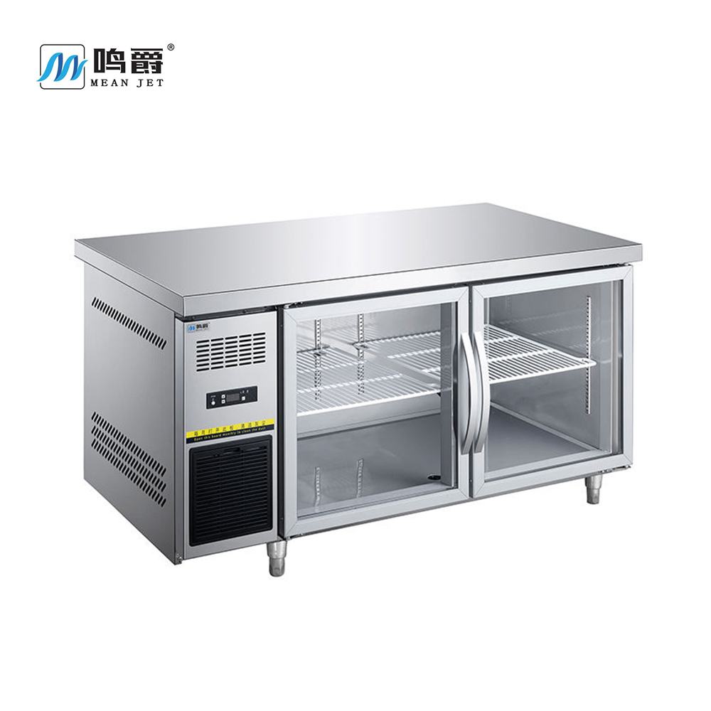 Two glass doors undercounter freezer